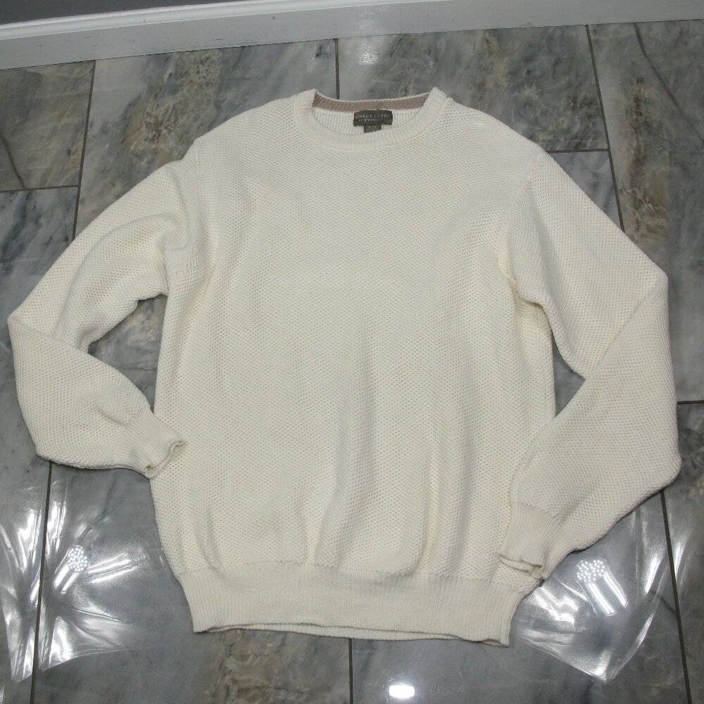 Timber Creek by Wrangler Men's Cream 100% Cotton Crew Neck Sweater Size XL